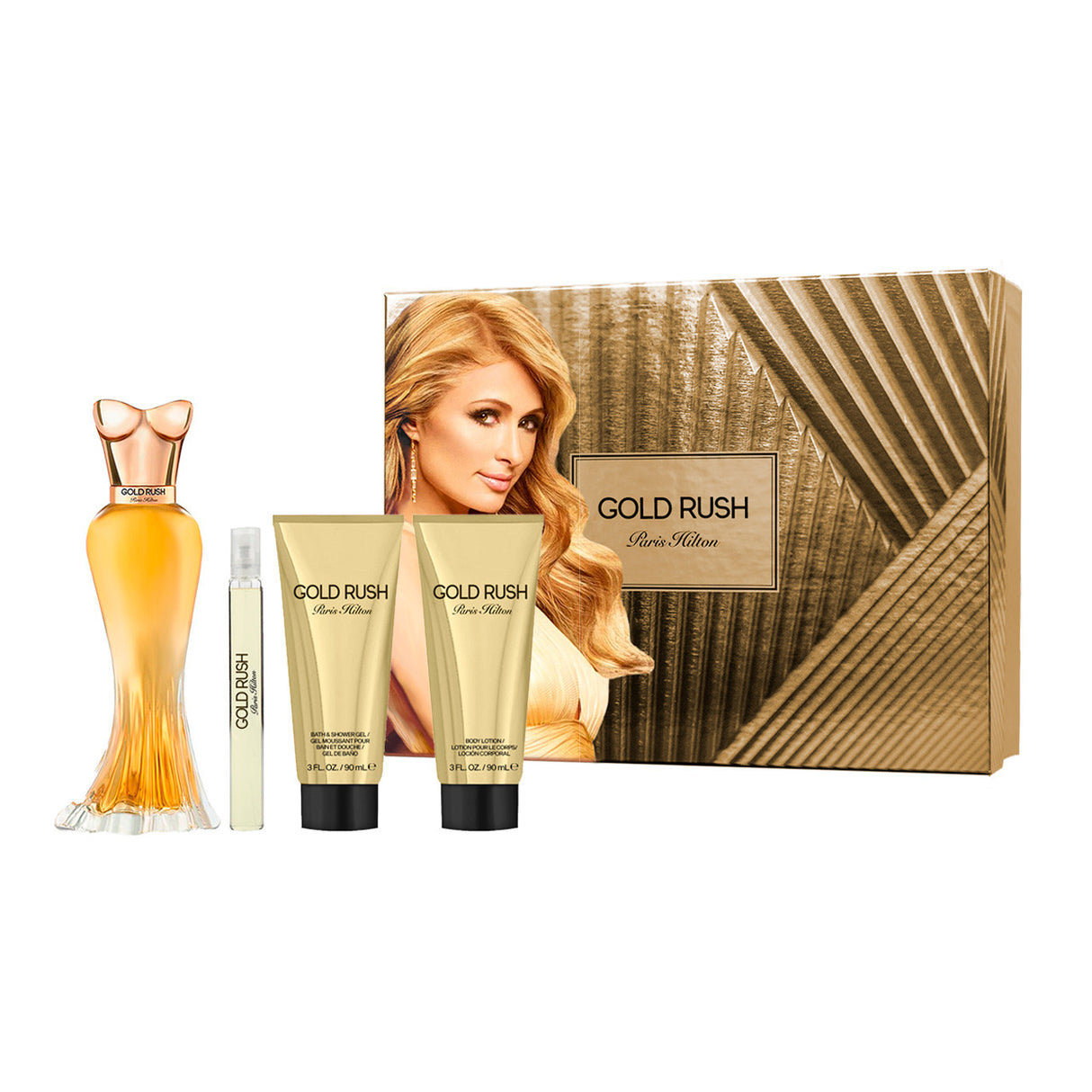 Paris hilton Gold Rush Set 4 Piezas Agua de Perfume